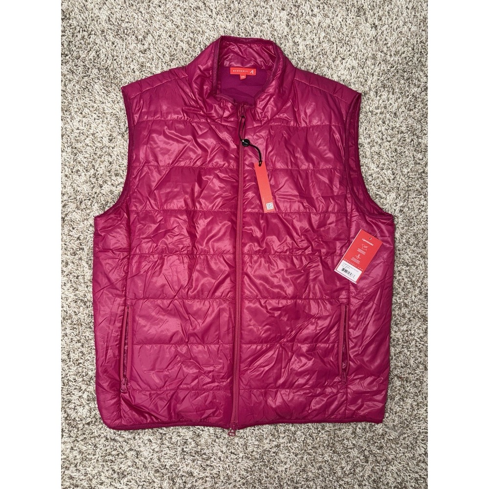 NEW Redvanly Vest Sangria Bolton Golf‎ Puffer Mens 2XL Packable Quilted $275